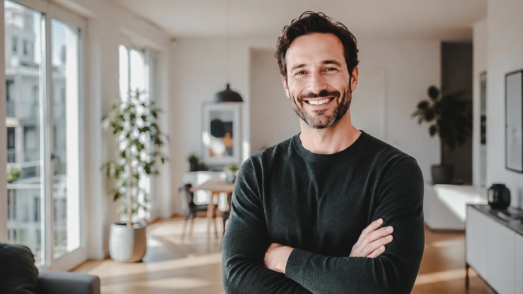 Immobilieninvestment Beratung in einer hellen Wohnung